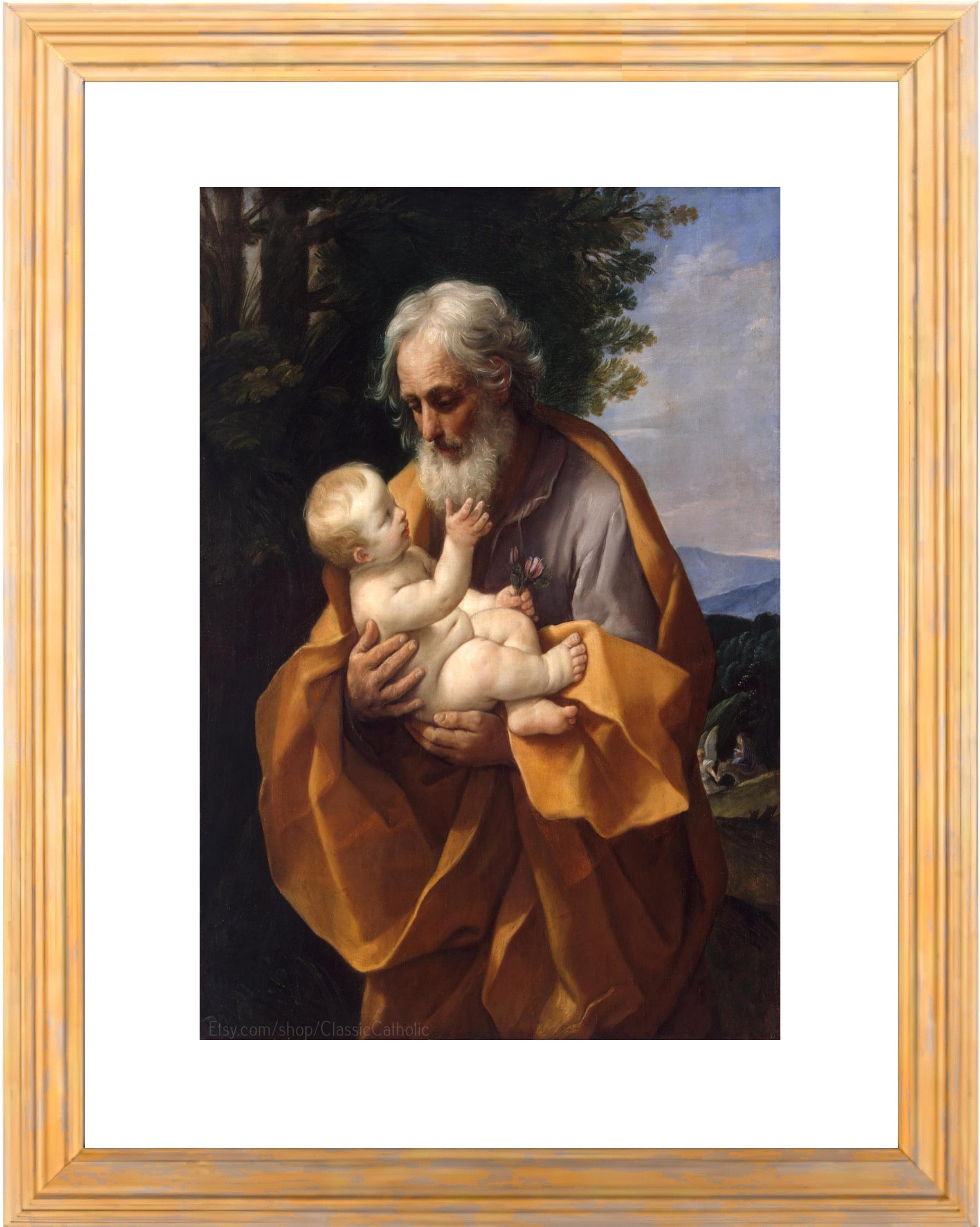 聖ヨセフと幼子キリストの腕 – 3 サイズ – グイド・レーニ作