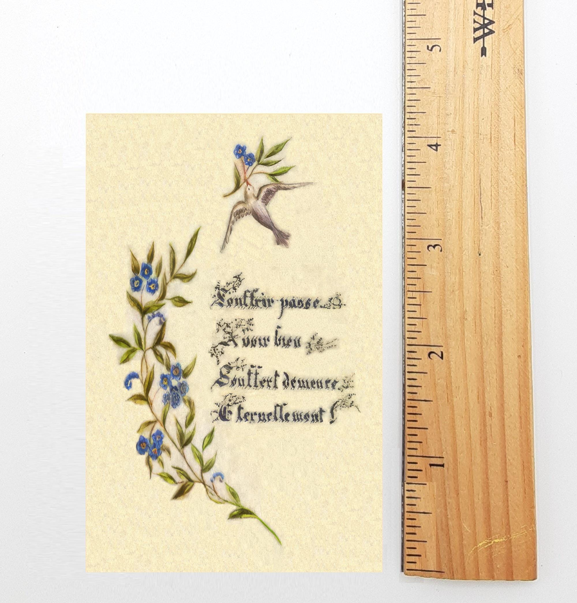 New! St Therese's Handmade Holy Card #2 –to Suffer Well Lasts
