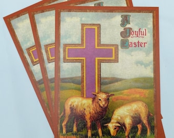 New! A Joyful Easter–The Lord Is Risen / 4x6 Postcard – pack of 3, 10, or 100 – based on a Vintage Holy Card – Victorian Catholic Art