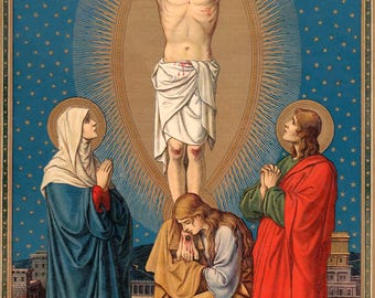 New! Calvary – from a Roman Missal – by Max Schmalzl – Catholic Art Print – Archival Quality