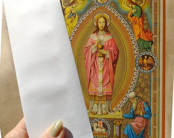 Christ the High Priest by Max Schmalzl, from a Roman Missal - Greeting Card - 5x7" – With Envelope – 1 / 10 / 50 / 100