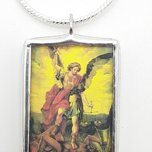 Saint Michael the Archangel - Catholic Angel Gift - Solder and Glass Medal - Boys Confirmation
