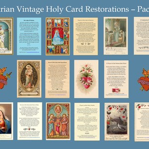 Vintage Holy Card Restorations – Marian Variety Pack of 8 – Beautiful and Inspirational