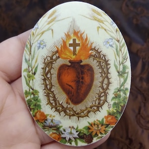 Sticker–Sacred Heart of Jesus –based on a Vintage Holy Card – Catholic Sticker