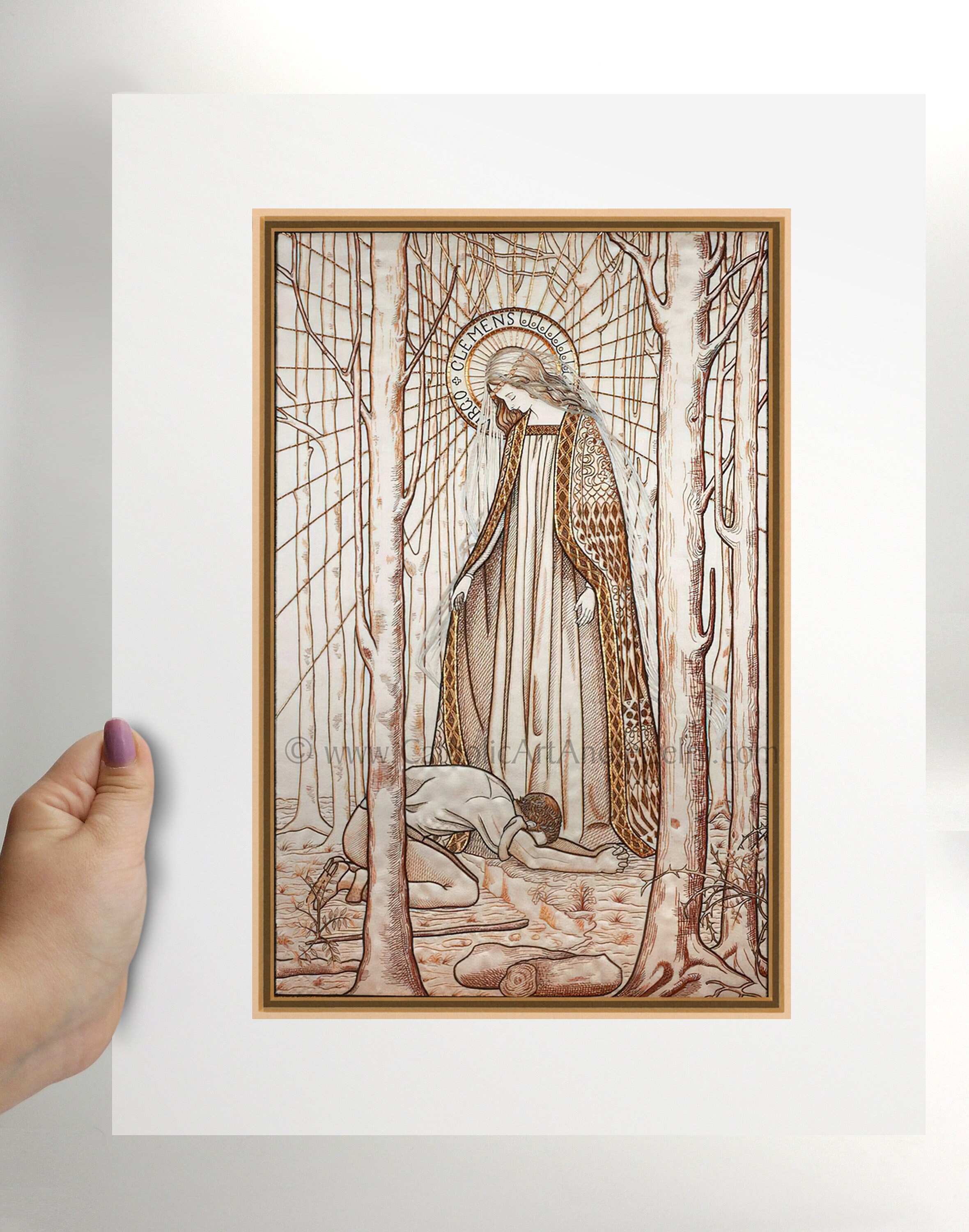 Virgin Most Merciful – Virgo Clemens – Embroidery Print – Vintage