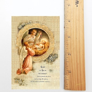 Neu! Weihnachtsheilige Karte #15 – Engel mit Jesuskind – E. Boomard – 10/100/1000 Stück – Stocking Stuffer – Restaurierte Vintage Karte