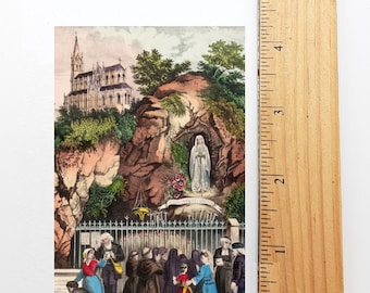 Currier & Ive's "Pilgrims to Lourdes" Holy Card – Healing Prayer – pack of 10/100/1000