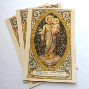 St Joseph of the Sacred Heart Postkarte – 3 / 10 / 100 – basierend auf einer Vintagen Heiligen Karte – Katholische Katholische Kunst
