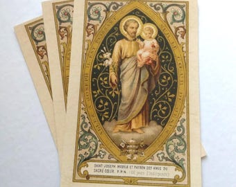 St Joseph of the Sacred Heart  Postcard – 3 / 10 / 100 – based on a Vintage Holy Card – Victorian Catholic Art – Catholic Holy Card