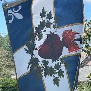 Neue Größen! Flagge des Sacred Heart - Innen- / Außenflagge - Polyester - 2x3, 3x5, 4x6, 5x8, 6x10 oder 1x1,5 Fuß