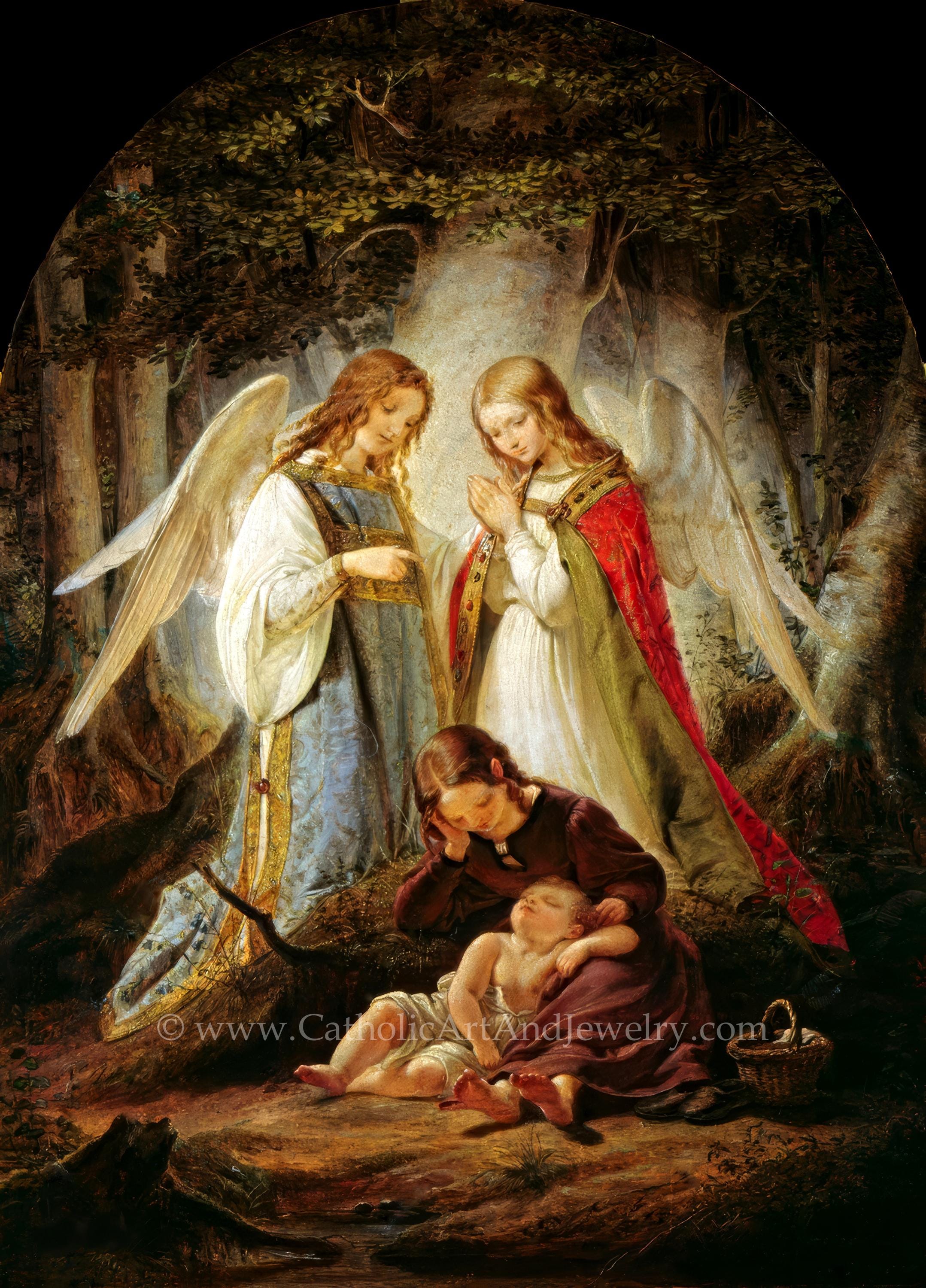 2210様感謝‼️「ジョン・マーティン銅版画 守護天使たちThe Angels Newly Revised! Guardian Angels – Julius Hübner – Catholic Art
