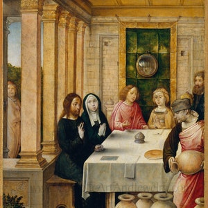 Nozze di Cana – 3 misure – Regalo di nozze/regalo di anniversario – di Juan de Flandes – Stampa d'arte cattolica – Qualità d'archivio