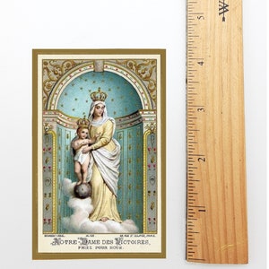 Our Lady of Victory Holy Card – pack of 10/100/1000  – Restored Vintage Holy Card