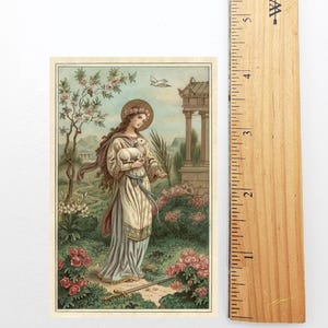 Agnes of Rome – Cartão Sagrado Vintage Restaurado – pacote de 10/100/1000