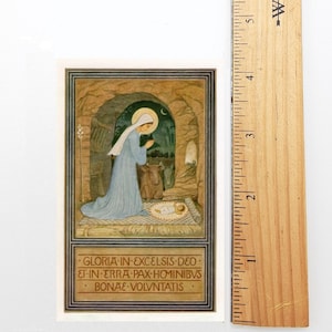 New! Christmas Holy Card #18 – Beuron Benedictine Monks – pack of 10/100/1000 – Stocking Stuffer – Restored Vintage Card