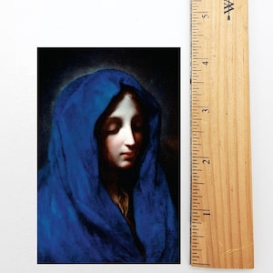 Nouveau ! Carte sainte Vierge bleue - Donnez-nous le véritable amour pour vous et votre fils - lot de 10/100/1000 - Carte sainte vintage restaurée