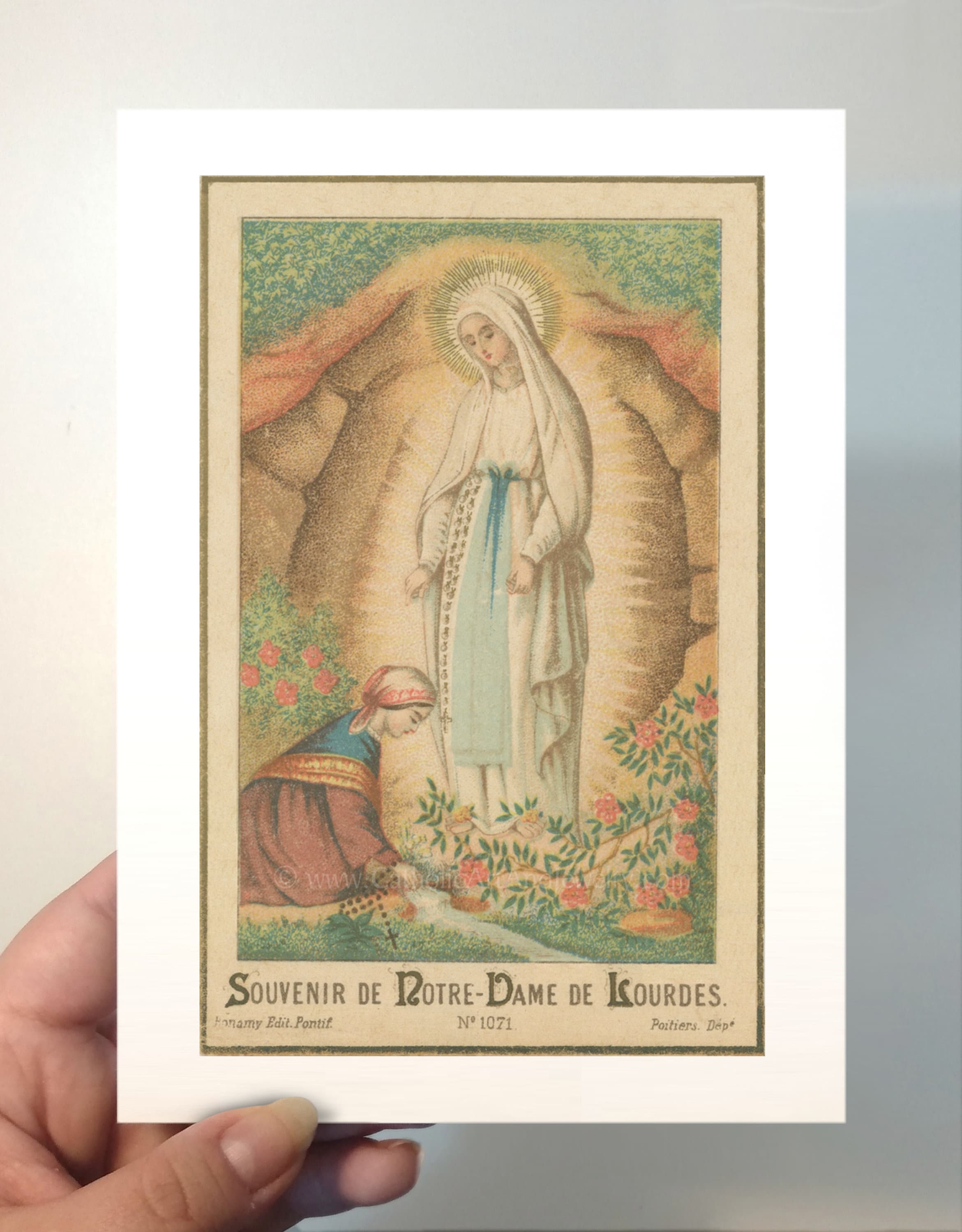 Our Lady of Lourdes – Based on Vintage Holy Card – Catholic Art - Etsy UK
