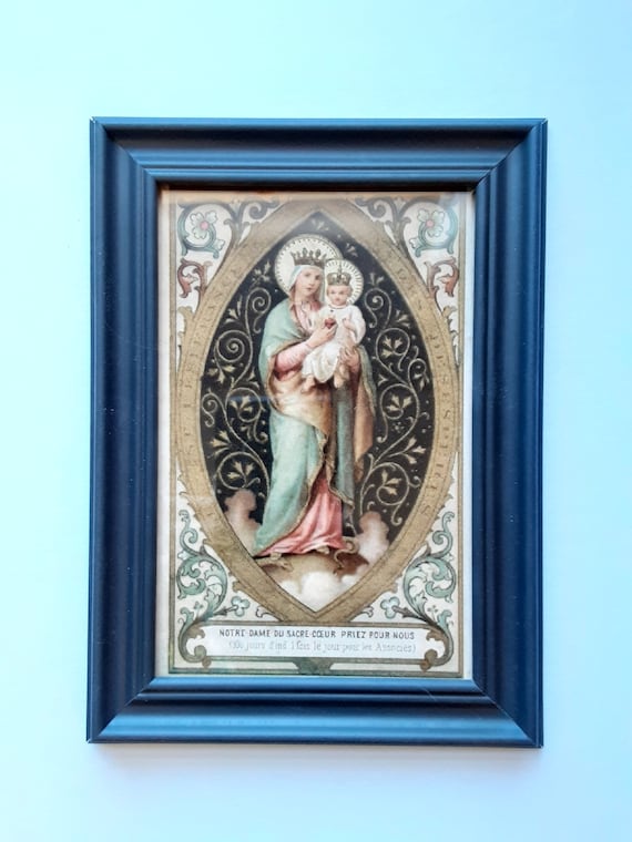 Our Lady of the Sacred Heart Framed Postcard | Etsy