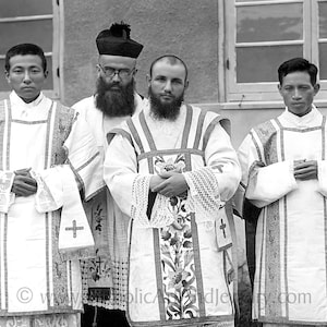 St. Maximilian Kolbe with Priests in Nagasaki, Japan – Exclusive Restored Photo – 3 sizes – Catholic Art Print – Archival – Catholic Gift