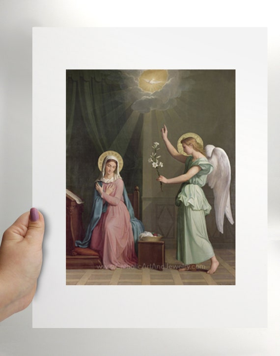 受胎告知 – 3 サイズ – ビクトリア朝美術 – オーギュスト・ピション