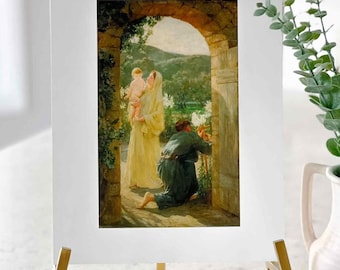 The Holy Family by Their Home – "Within the Gate" by Herbert Arnould Olivier – Catholic Art Print – Catholic Gift – Archival Quality