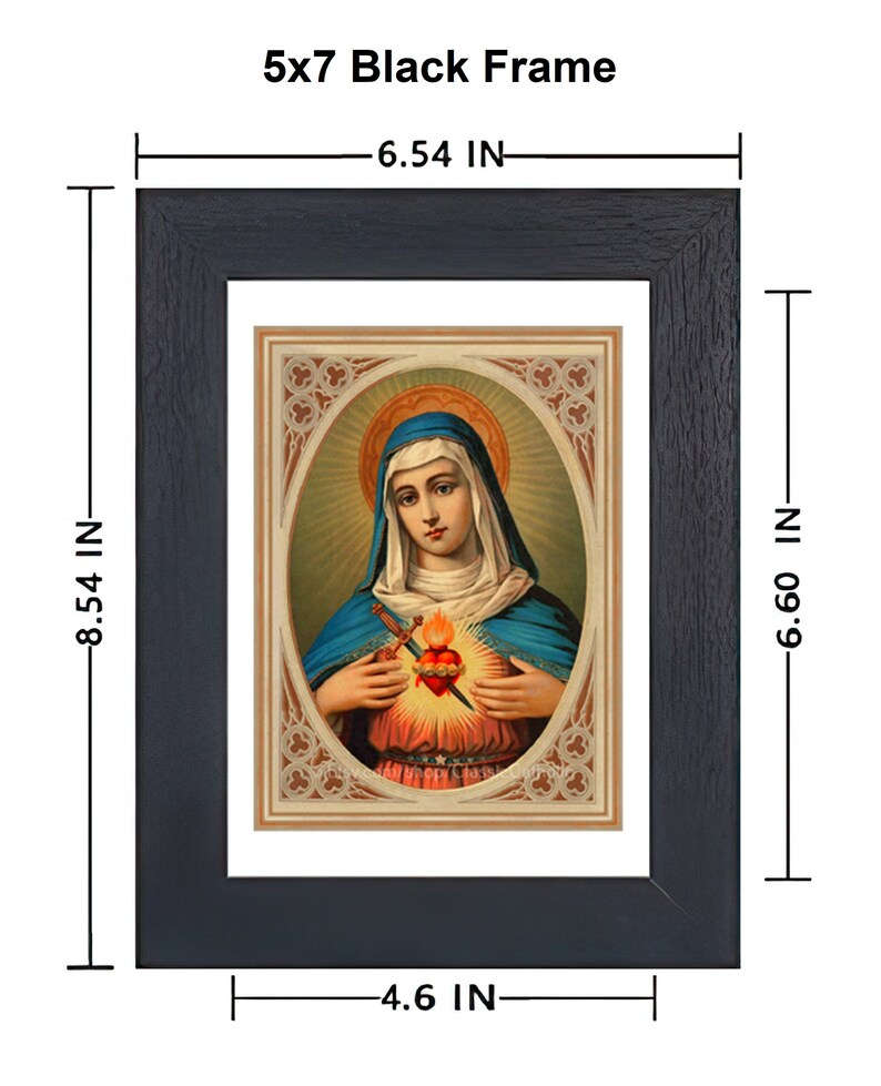 Immaculate Heart of Mary – Vintage Catholic Art Print – Archival ...