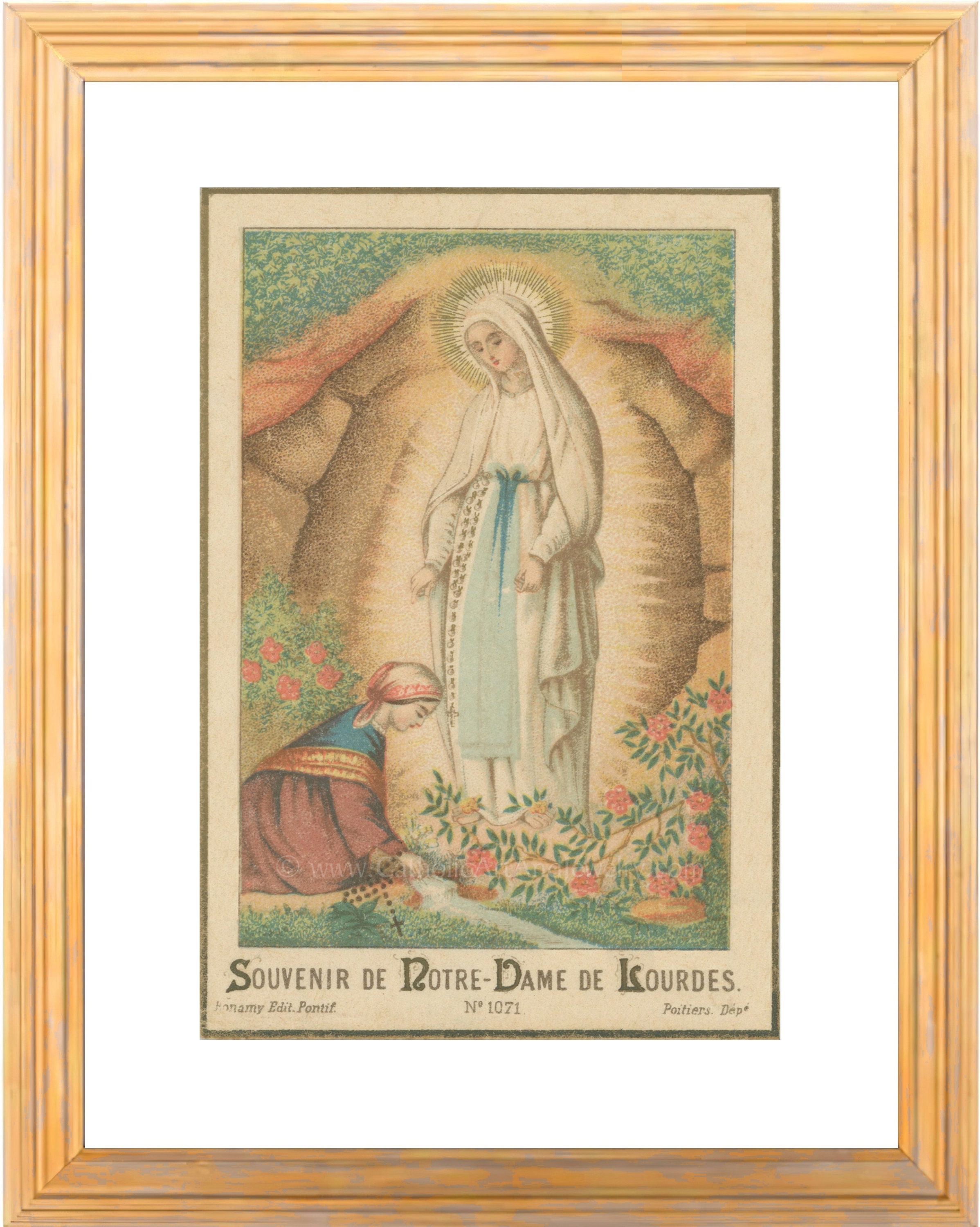 Our Lady of Lourdes – Based on Vintage Holy Card – Catholic Art - Etsy