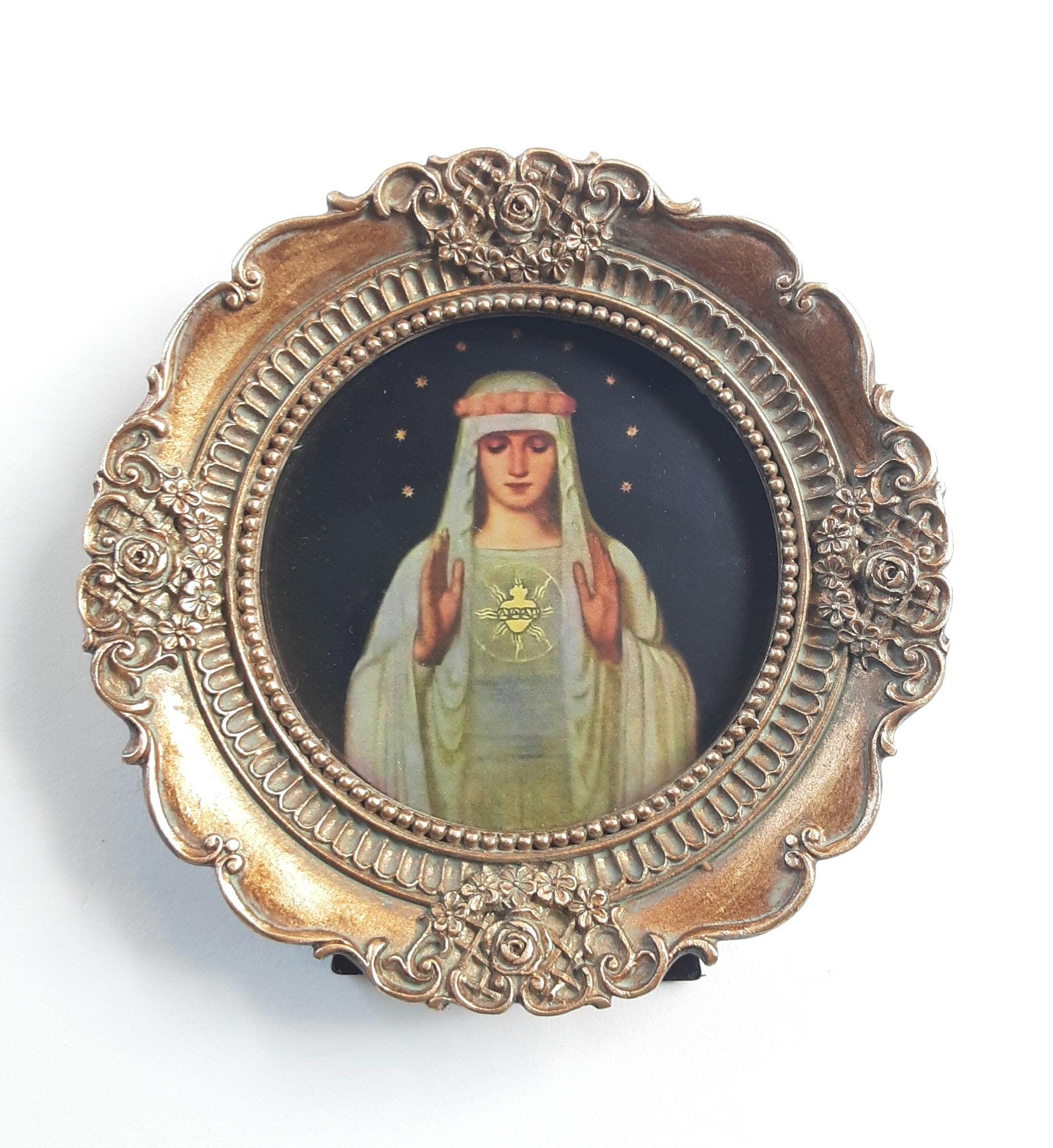 Immaculate Heart of Mary by Fritz Kunz – Choice of Frames – 3.75" to 4.25"