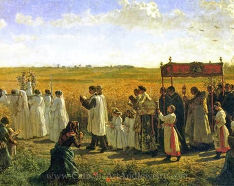 New! Procession, “La Bénédiction des blés en Artois” – Jules Breton – Beautiful Catholic Art – Archival Quality