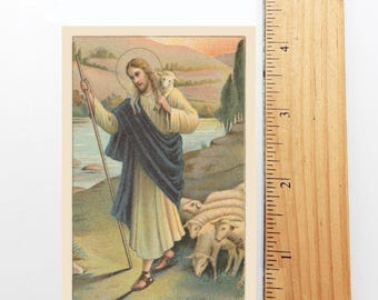 New! Good Shepherd Holy Card – pack of 10/100/1000 – Restored Vintage Card