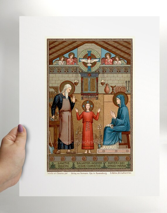 Holy Family – Based on a Vintage Holy Card – Painted by