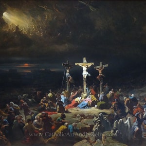 Novo! O Último Suspiro de Cristo – Crucificação – de Julien-Michel Gué – Obra de Arte Católica – Qualidade de Arquivo