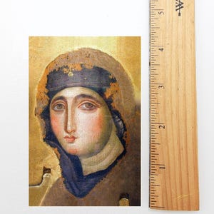 Novo! O Ícone de Maria mais antigo de Roma – com a Oração Mariana mais antiga conhecida – pacote com 10/100/1000 – Cartão Sagrado Vintage Restaurado