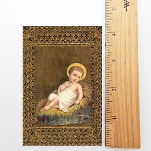 Novo! Cartão de Natal nº 11 – Menino Jesus com Oração de São Francisco – pacote com 10/100/1000 – Presente de Natal – Cartão Vintage Restaurado