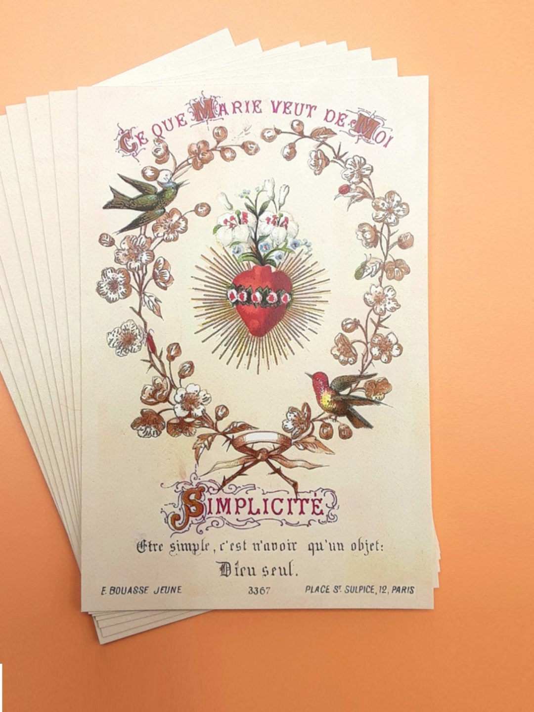 Simplicity Postcard / 4x6 Holy Card – Pack of 3, 10, or 100