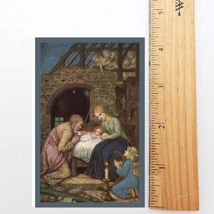 Nuovo! Cartolina di Natale n. 22 – Sacra Famiglia Schiestl – confezione da 10/100/1000 – Riempitivo per calze – Cartolina d'epoca restaurata