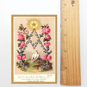 Nieuw! Latijnse/Engelse Heilige Kaart – Weesgegroet – Ave Maria! – Latijn/Engels – verpakking van 10/100/1000 – gerestaureerde vintage heilige kaart