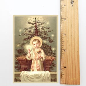 Christmas Holy Card #20 – Come Unto Me This Day – pack of 10/100/1000 – Stocking Stuffer – Restored Vintage Card