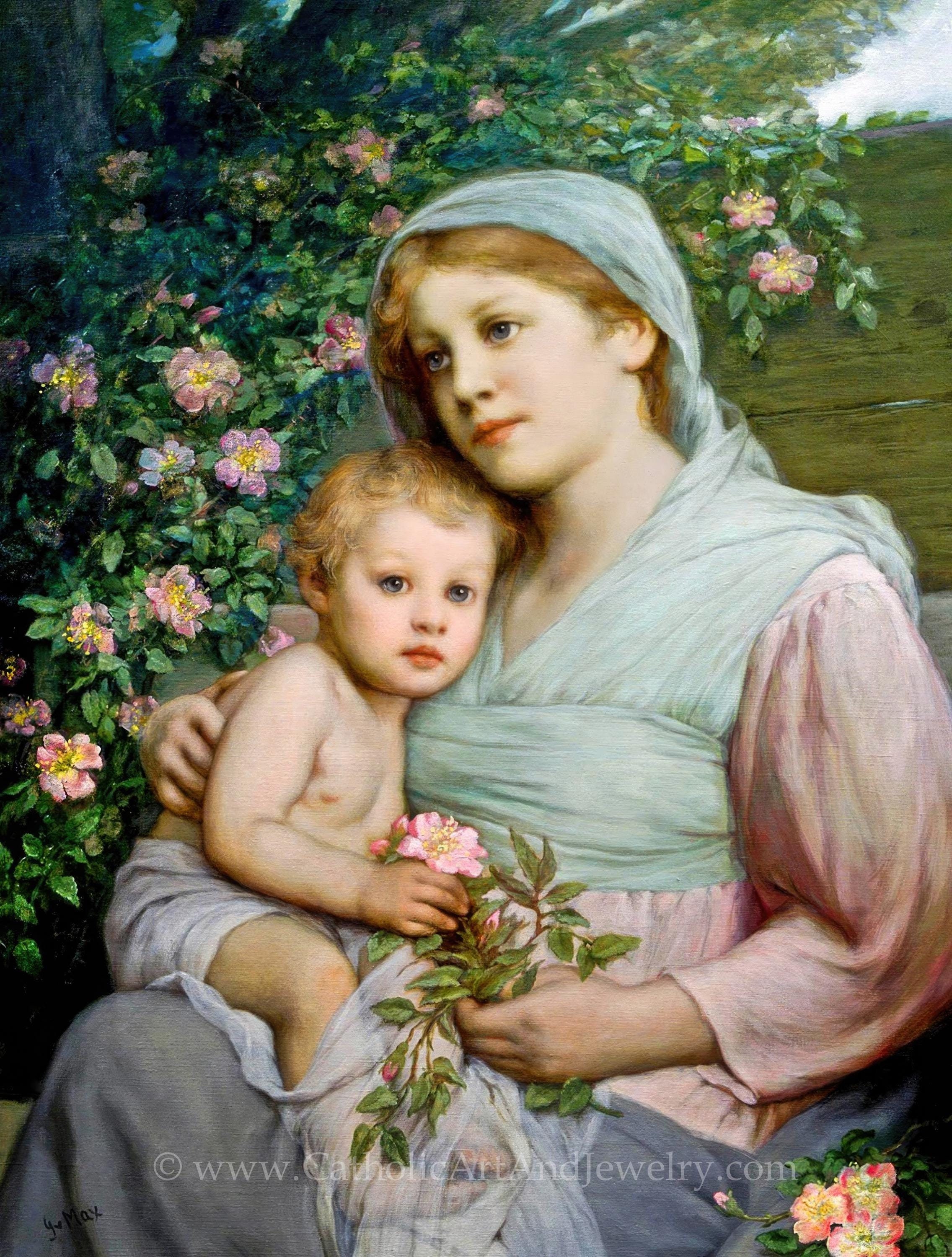 Madonna of the Roses – Gabriel Von Max – Catholic Gift – Catholic