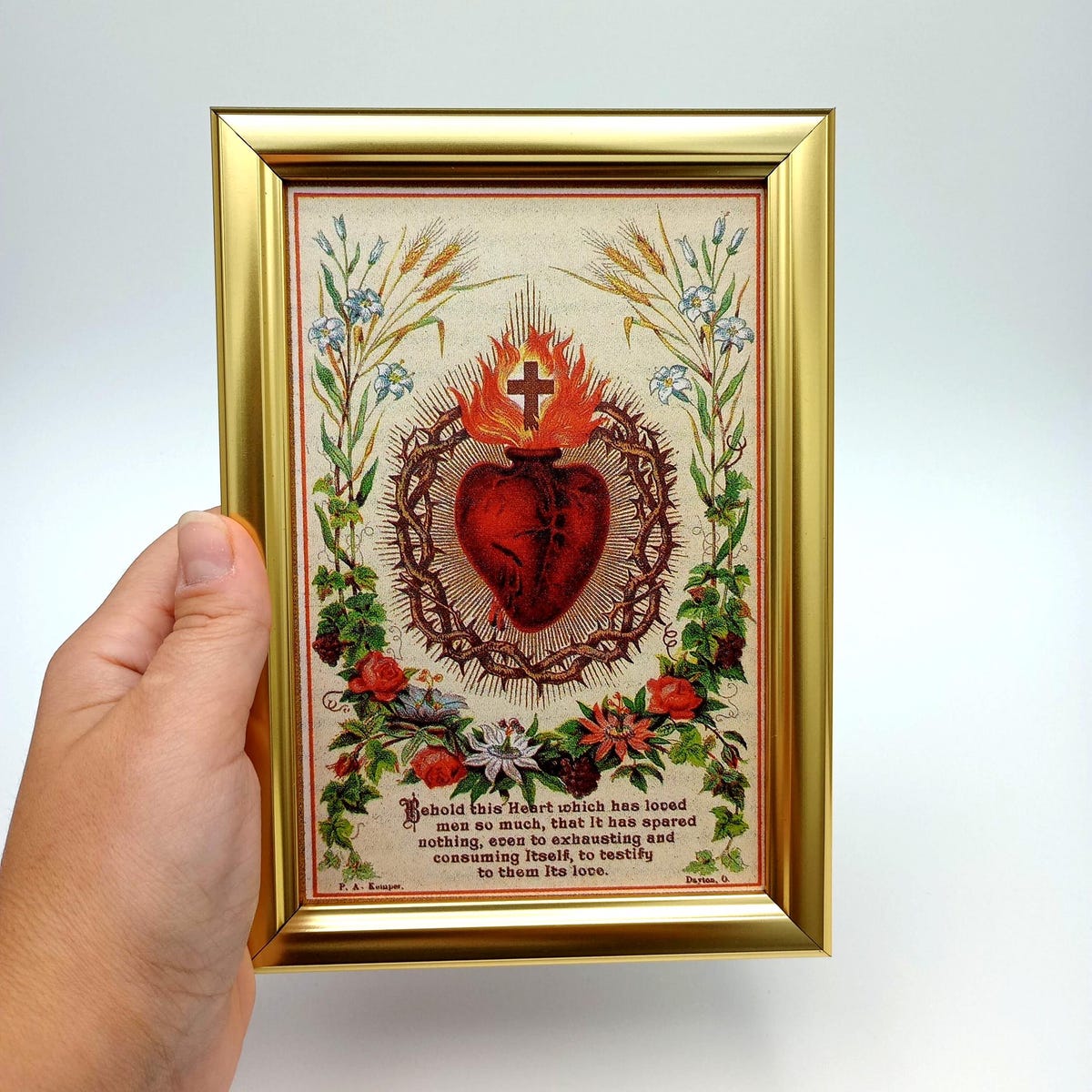Sacred Heart – 4x6 Framed Picture – Catholic Keepsake