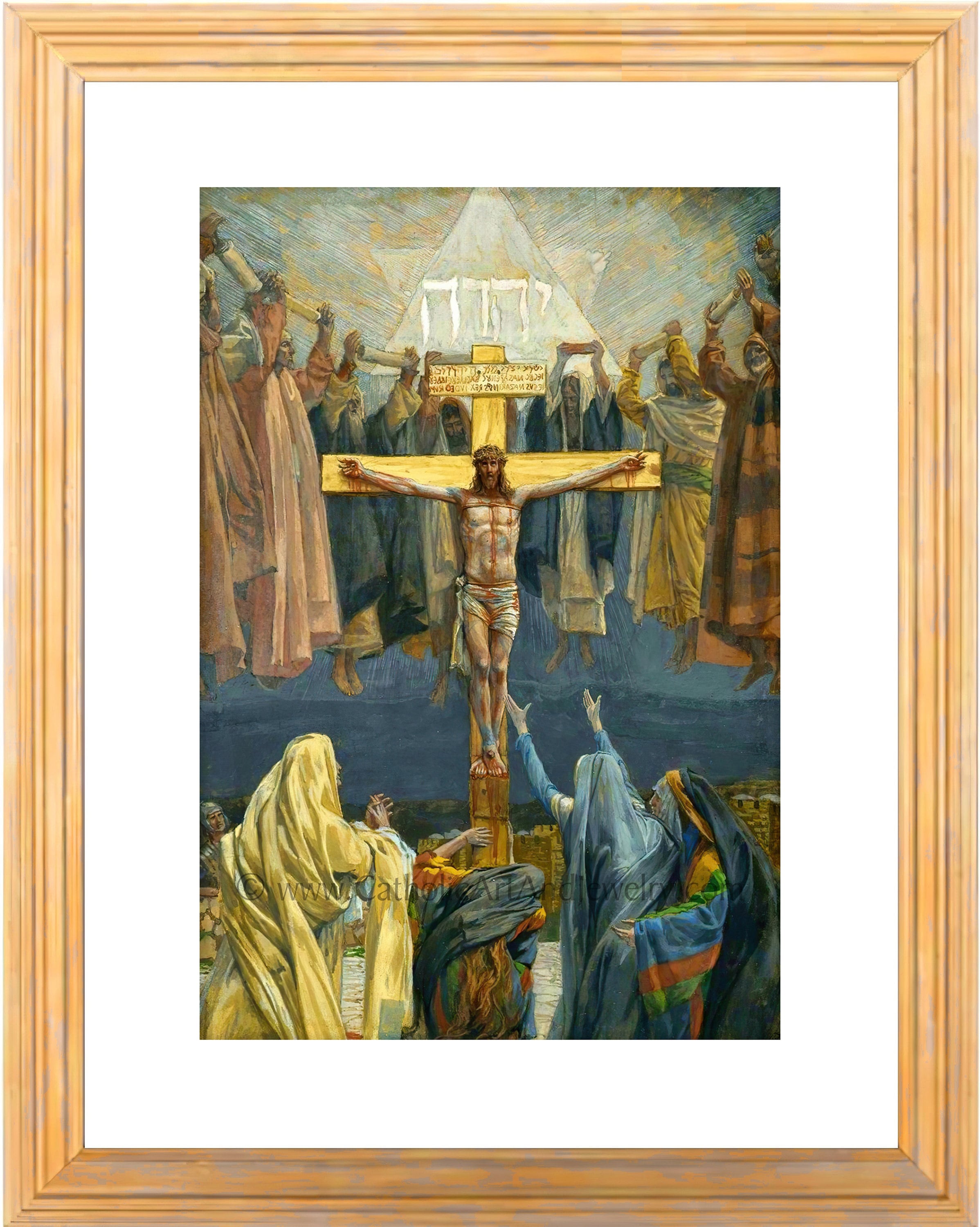 十字架「絵画」画家 磔にされた状態。十字架上に「INRI」（I.N.R.I.）の碑文。ジェラール 絵画