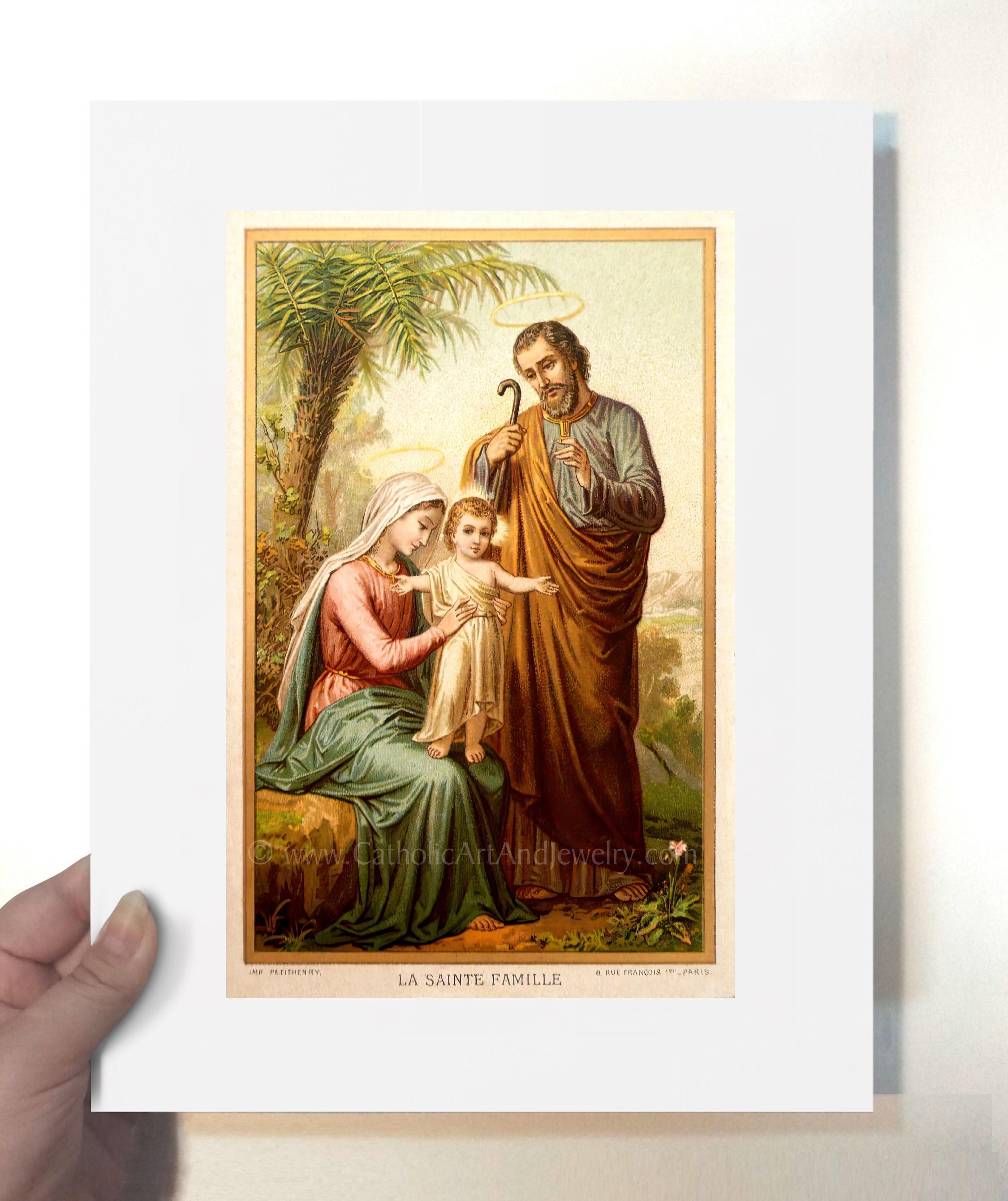 The Holy Family in Egypt – Based on an Vintage Holy Card – Catholic Art ...