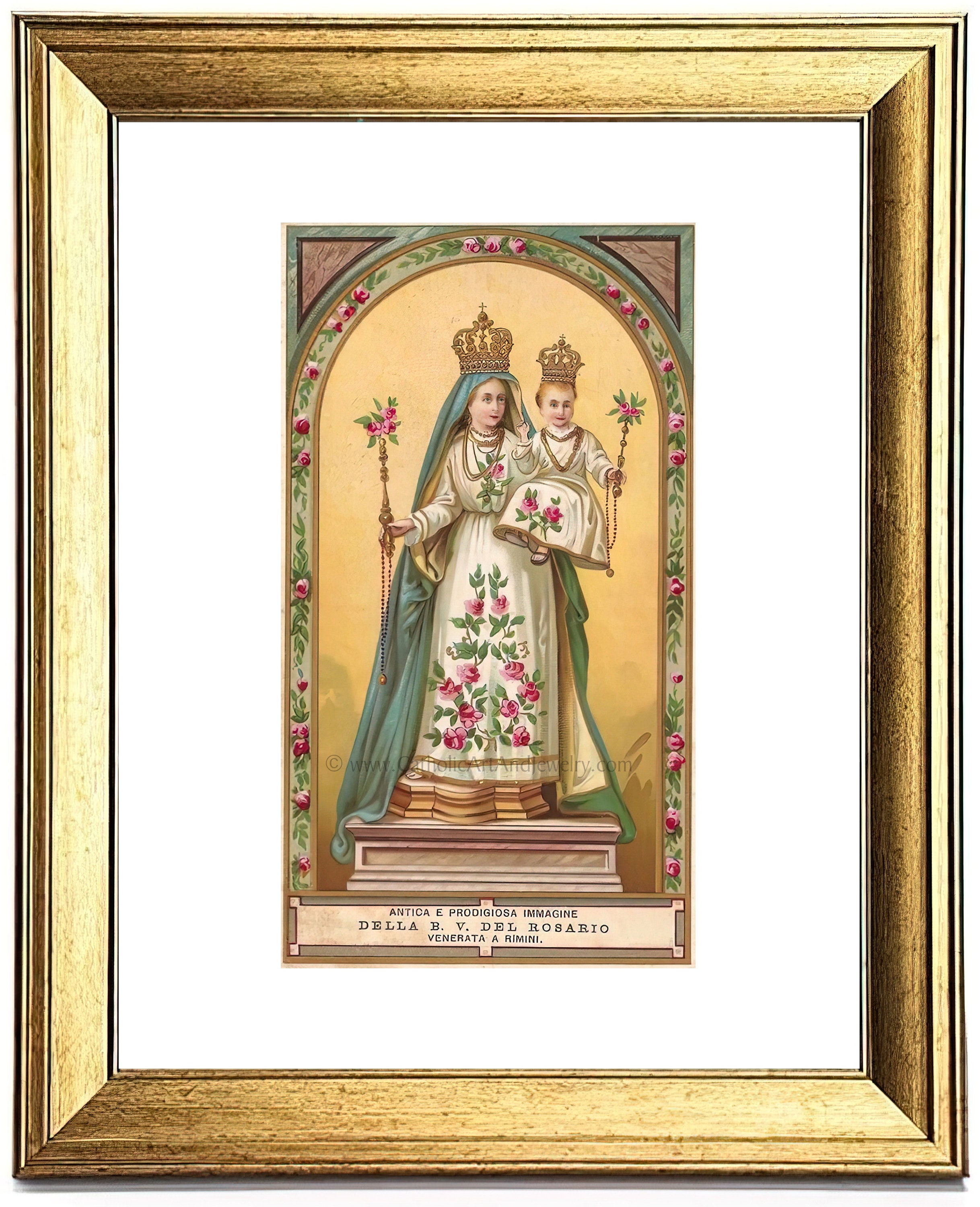 Our Lady of the Rosary – Based on a Vintage Italian Holy Card ...