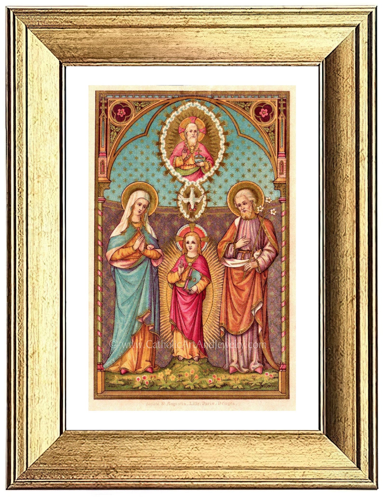 The Holy Family – Based on an Vintage Holy Card – Catholic Art Print ...