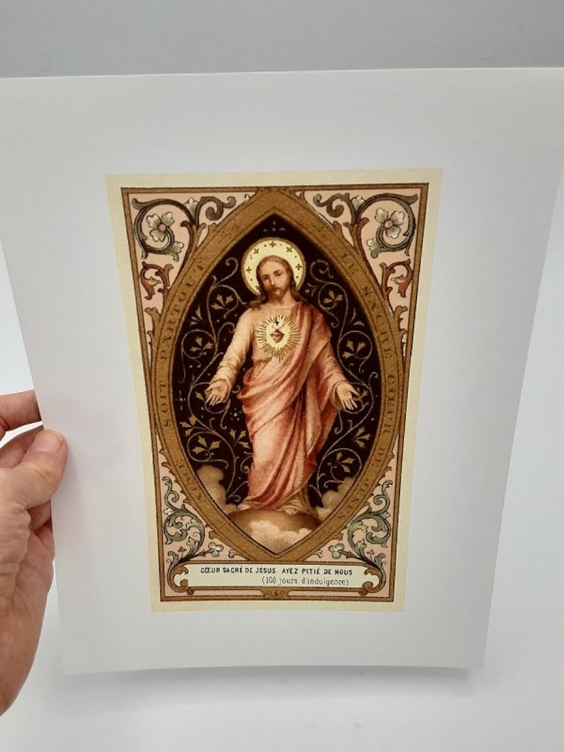 Sacred Heart of Jesus – 3 Sizes New Restoration! – Based on a Vintage ...