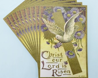 New! Christ our Lord is Risen! 4x6 Postcard – pack of 3, 10, or 100 – based on a Vintage Postcard