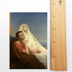 Heilige kaart – St Monica – gebed voor eigenzinnige kinderen – verpakking van 10/100/1000 – gerestaureerde vintage heilige kaart