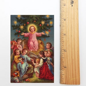 Immagine di preghiera di Natale n. 1 – confezione da 10/100/1000 – Regalo di Natale – Mantenere Cristo nel Natale! – Immagine sacra d'epoca restaurata