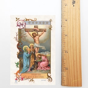 A Crucificação de Nosso Senhor Jesus Cristo – Cartão Sagrado Vintage Restaurado – Pacote Beuron de 10/100/1000