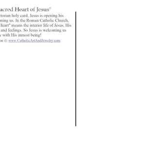 The Sacred Heart of Jesus Postcard / Holy Card – Pack of 3, 10, or 100 ...